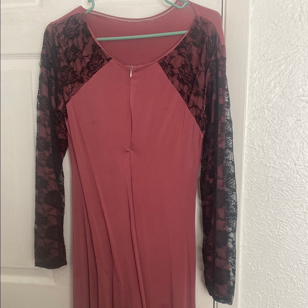Source Unknown Pink Sheath Dress with Long Raglan Sleeves